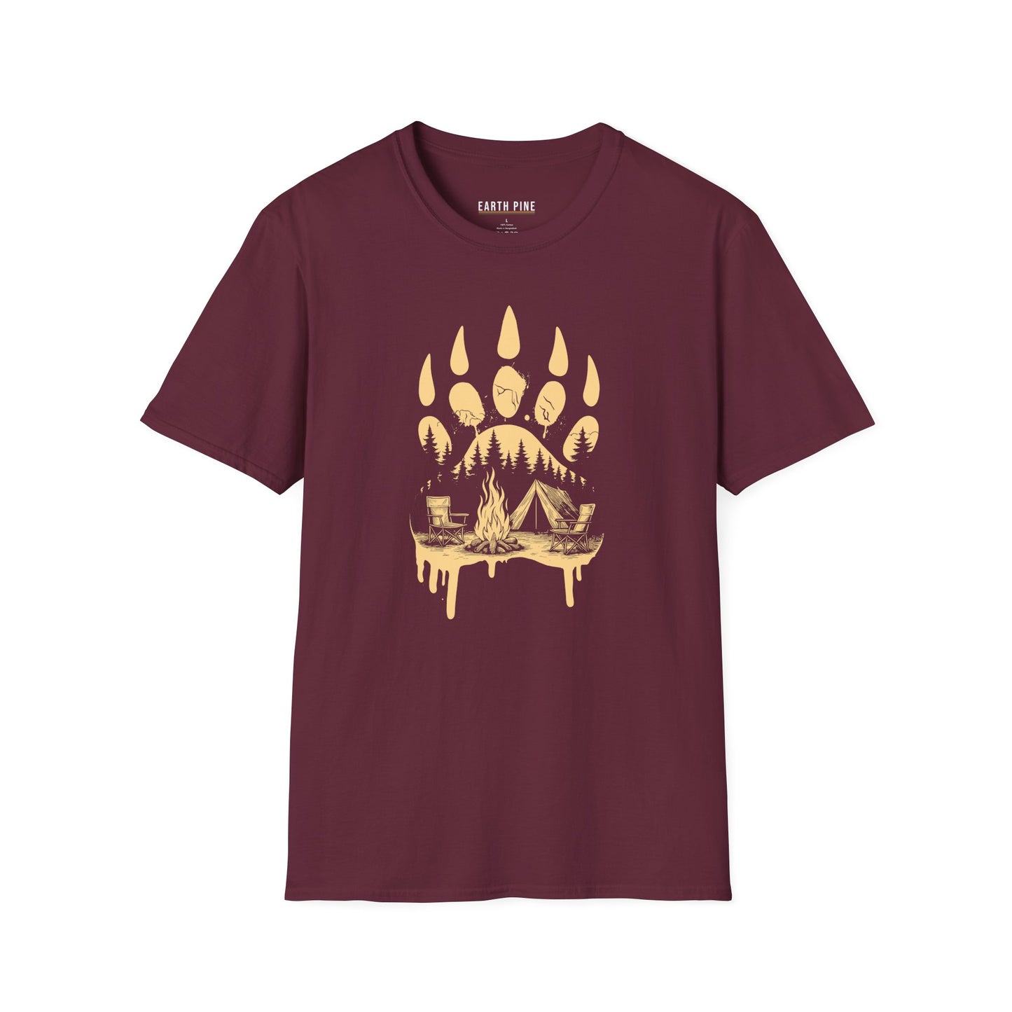 Bear Paw Camping Scene T-Shirt