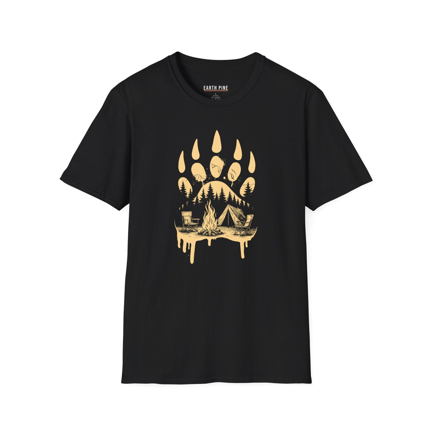 Bear Paw Camping Scene T-Shirt
