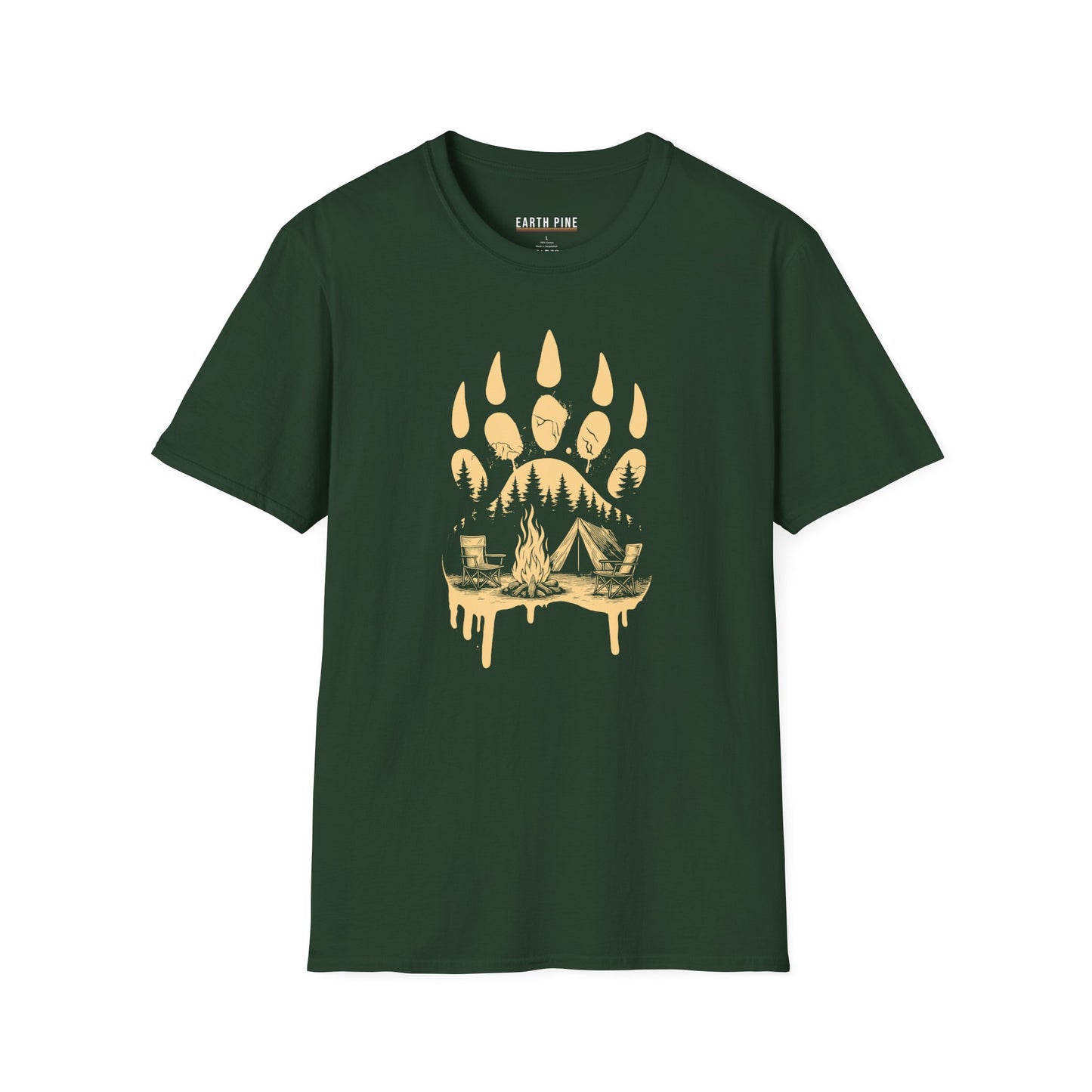 Bear Paw Camping Scene T-Shirt